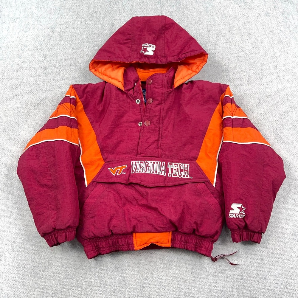 Vintage Virginia Teck Hokies Jacket Youth Small Pullover Starter Y2K Kids Boys